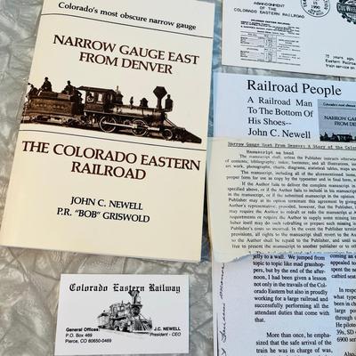 Colorado Eastern Railroad History book Autographed with other CERR memorabilia