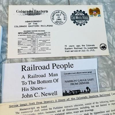 Colorado Eastern Railroad History book Autographed with other CERR memorabilia
