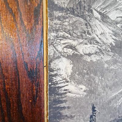 Mountain Scene in Oak Frame Hung in Eaton, CO Rail Depot!
