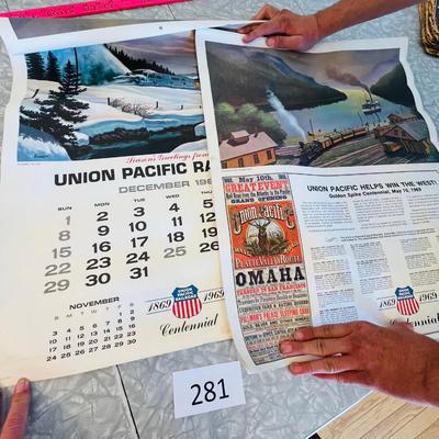 2- 1969 Union Pacific RR Calendars