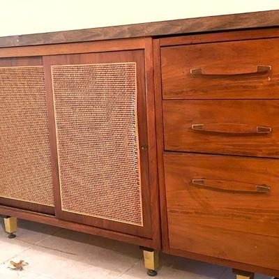 MCM 1964 Russell  Wright for Conant Ball Walnut Credenza w Cane