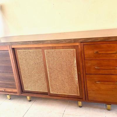 MCM 1964 Russell  Wright for Conant Ball Walnut Credenza w Cane