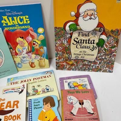 Book Lot - Young Children's Story Books - Alice in Wonderland, Mother Goose, The Ear Book, etc