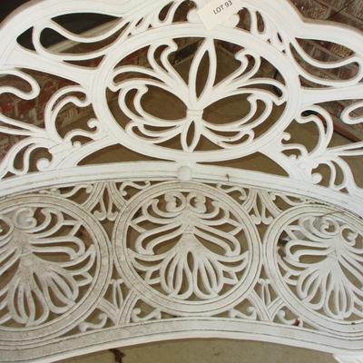 White Wrought Iron Garden Bench