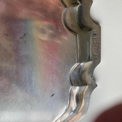 Antique 1924 Chippendale tray by Lawrence B. Smith silversmith