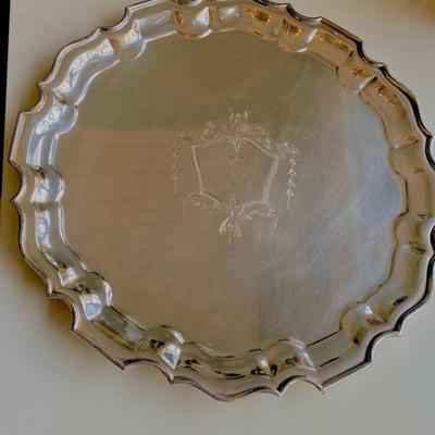 Antique 1924 Chippendale tray by Lawrence B. Smith silversmith