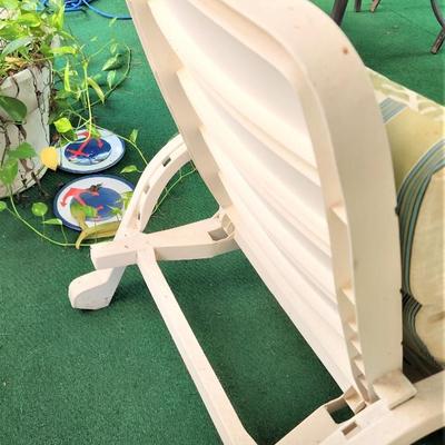Lot #82  Pair of Heavy Vinyl Patio Adjustable Chaise Lounges