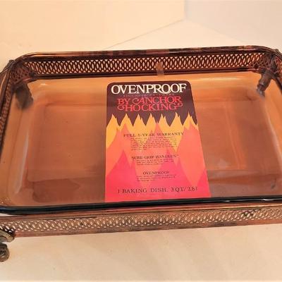 Lot #83  New Old Stock - Anchor Hocking 3 Quart Casserole on Silverplate Stand