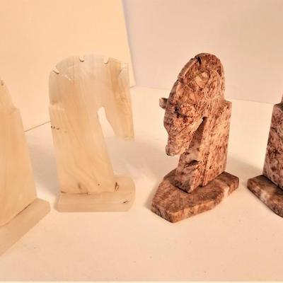 Lot #84  Two Pair Vintage Carved Stone Mexican Bookends