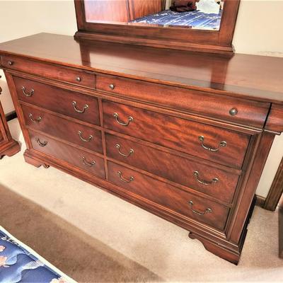 Lot #86  Mahogany Finish Dresser with Mirror