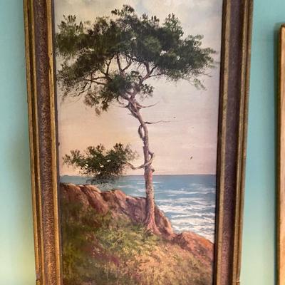 Antique Oil Painting Torrey Pines Plein Air Small Gem