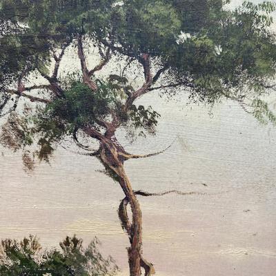 Antique Oil Painting Torrey Pines Plein Air Small Gem
