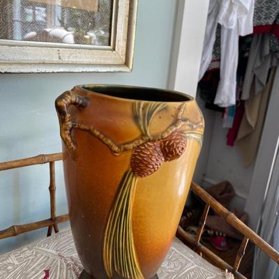 Tall ROSEVILLE Art Pottery 1931 Pine Cone Vase