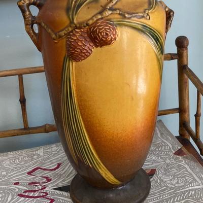 Tall ROSEVILLE Art Pottery 1931 Pine Cone Vase