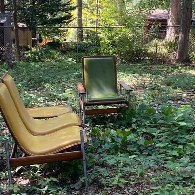 1960s RARE  Bentwood MCM Lobby Furniture Norwegian Leather 2 seat Bench w built in table