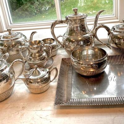 Large Victorian Era Silver plated Coffee / Tea. / serving Set