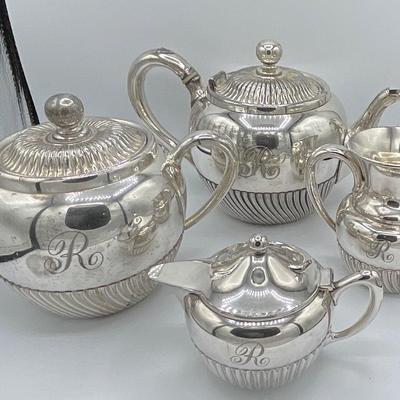 Large Victorian Era Silver plated Coffee / Tea. / serving Set