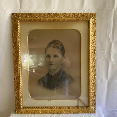 Large Antique Portraits Magnificent Frames