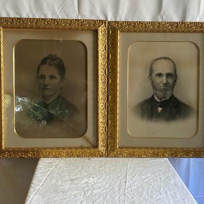 Large Antique Portraits Magnificent Frames