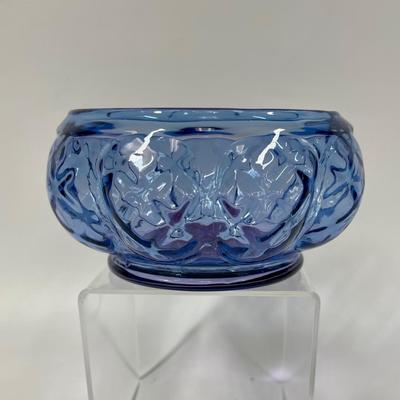 Blue glass bowl vase blue purple 5