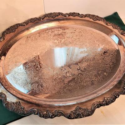 Lot #110  Large, heavy TOWLE Silverplate Footed Tray