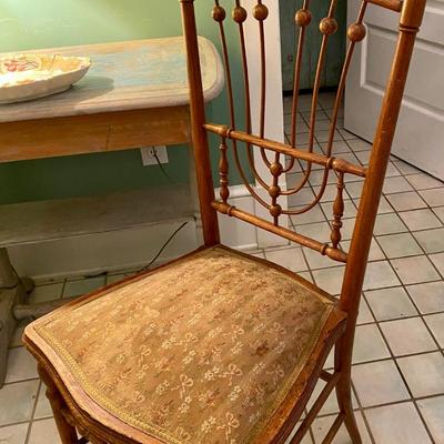 Antique Victorian Stick and Ball Side Chair