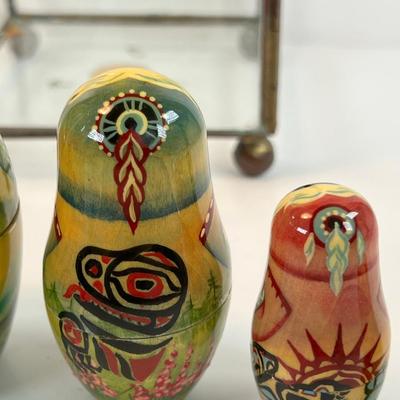 Signed artist made  Russian nesting doll  one of a kind with display case