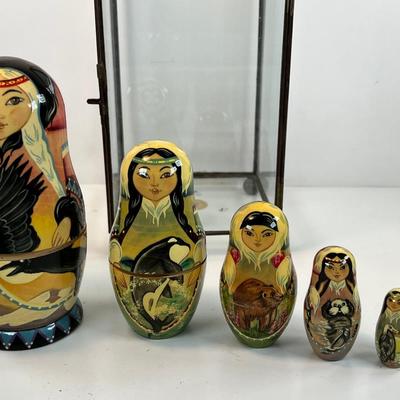Signed artist made  Russian nesting doll  one of a kind with display case