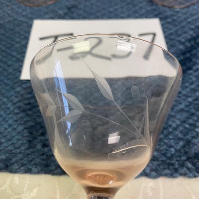 8 Vintage Pink Etched Depression Wine Glasses
