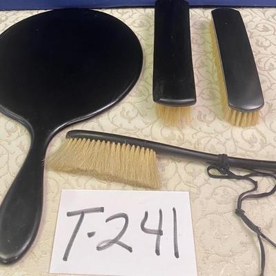 Ebony Mirror and Brushes