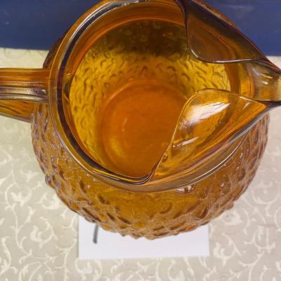 Vintage Brown Glass Ball Pitcher