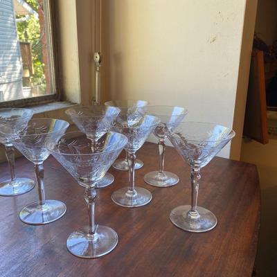 Set of 8 Antique HAWKES Avalon 6â€ Wine Glasses Stems