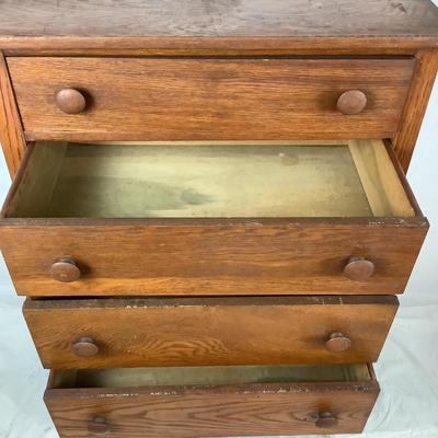 Lot. 6076 Vintage Five Drawer Oak Dresser