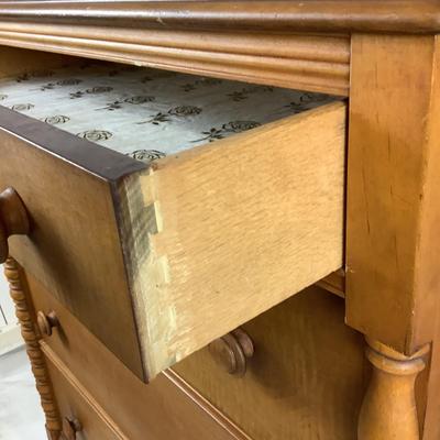 Lot 6068. American Empire Tiger Maple Chest of Drawers