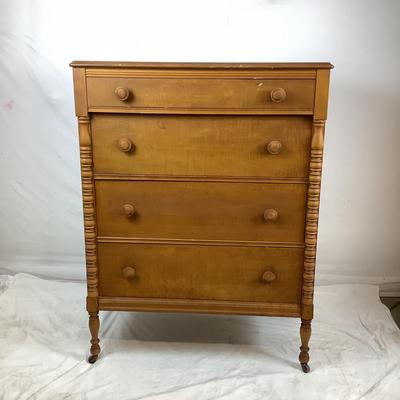 Lot 6068. American Empire Tiger Maple Chest of Drawers