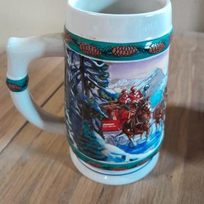 LOT 99 BUDWEISER COLLECTIBLE STEINS WITH COASTERS