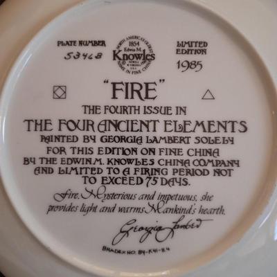 LOT 67 THE FOUR ANCIENT ELEMENTS COLLECTOR'S PLATES (set 2)
