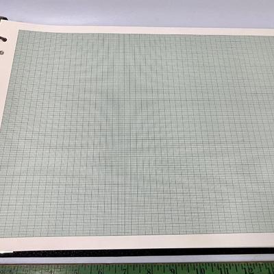 Vintage BInder with accounting graph ledger paper