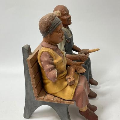Vintage Couple sitting on bench by Hershey 3 separate pieces