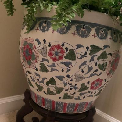 Large Asian Plant Pot on stand
