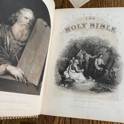 Gorgeous SQUIRE family 1884 Oxford HOLY BIBLE 4â€ thick