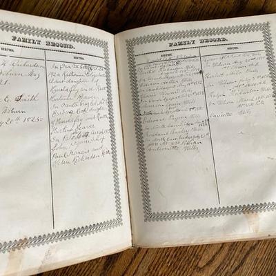 Antique 1845 RICHARDSON family bible of Boston B.B. Mussey Genealogy