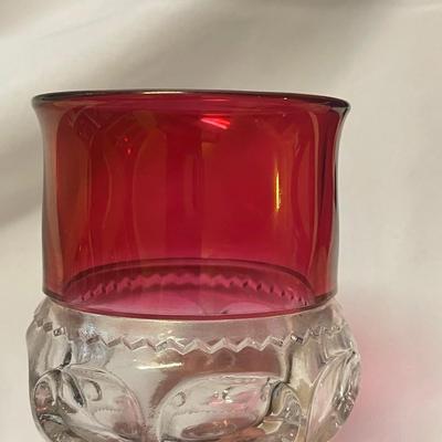 Pink & Clear Stemmed Glasses & Matching Large Bowl (K-RG)