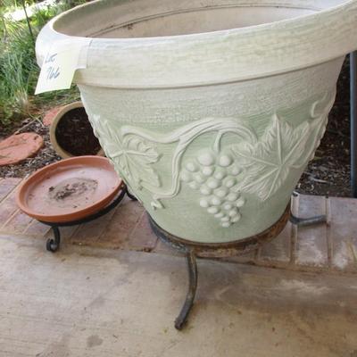 Large Plastic Planter and Stand