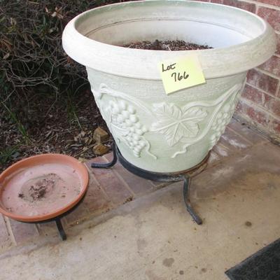 Large Plastic Planter and Stand