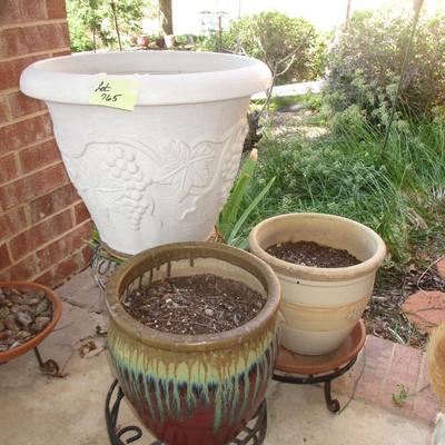 3 Flower Pots and stands