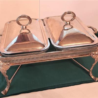 Lot #114  Silver Plate Buffet Serving Set