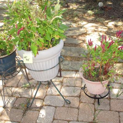 3 Flower Pots and Stands