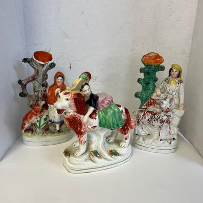 6268 Set of 3 Victorian Staffordshire Figures