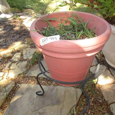 3 Large Flower Pots & Stands